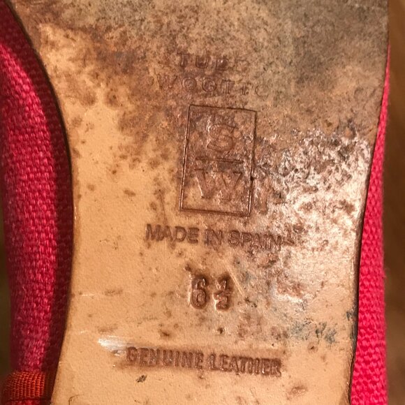 Stubbs & Wootton Two-Tone Pink Orange-Red Leather Flats Size 6.5 - Picture 14 of 16